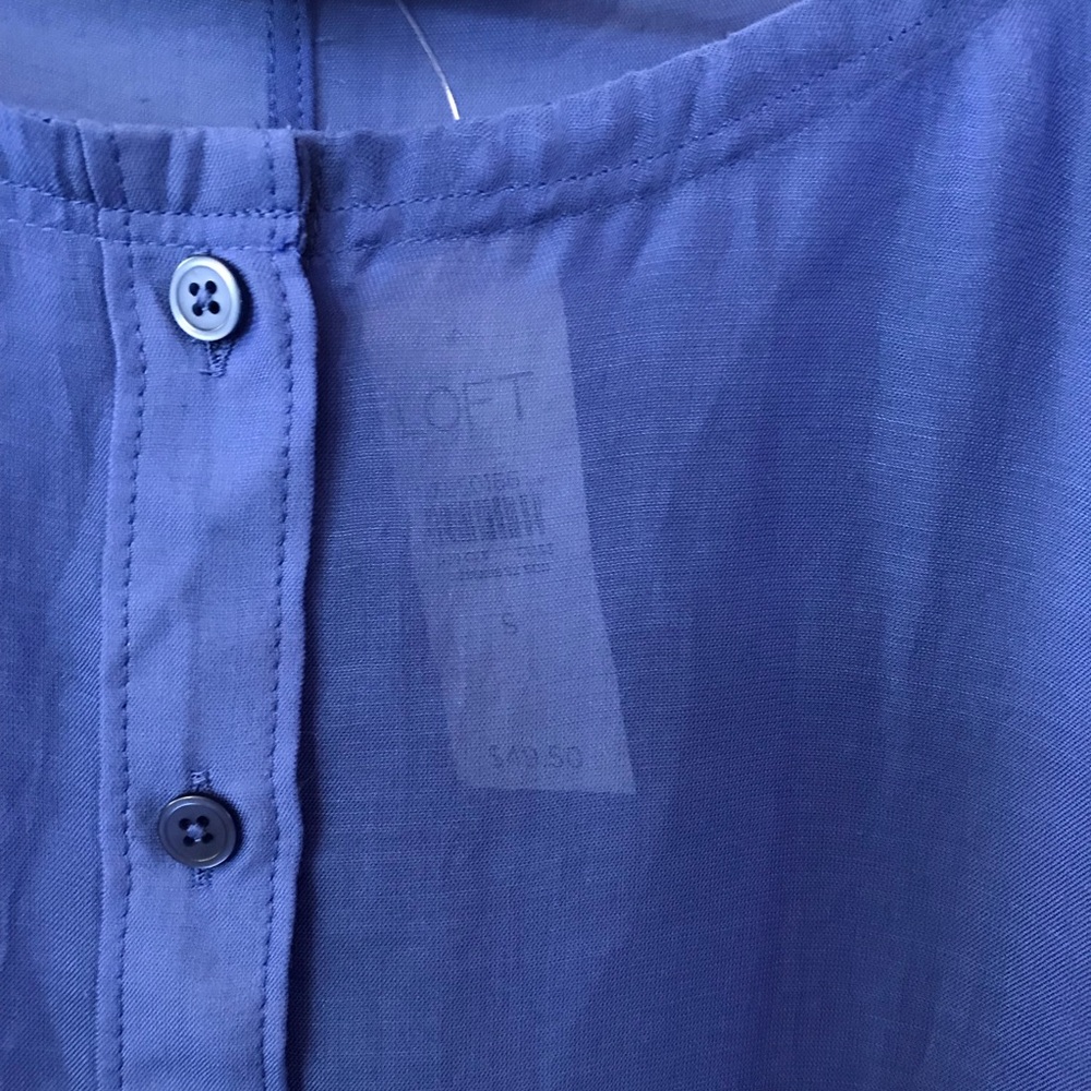 LOFT blue sheer cover up, NWT, women’s small - Picture 4 of 8